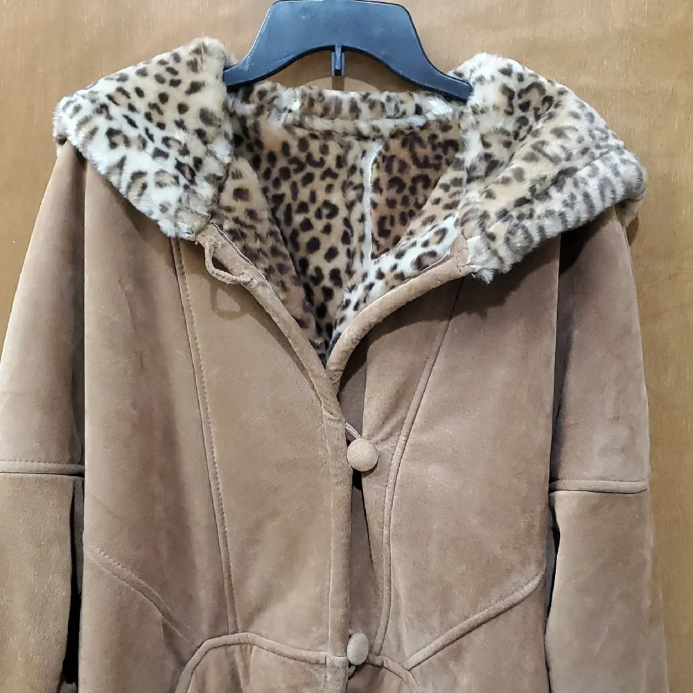 Maurices Leather Suede Animal Print Jacket - Picture 1 of 8